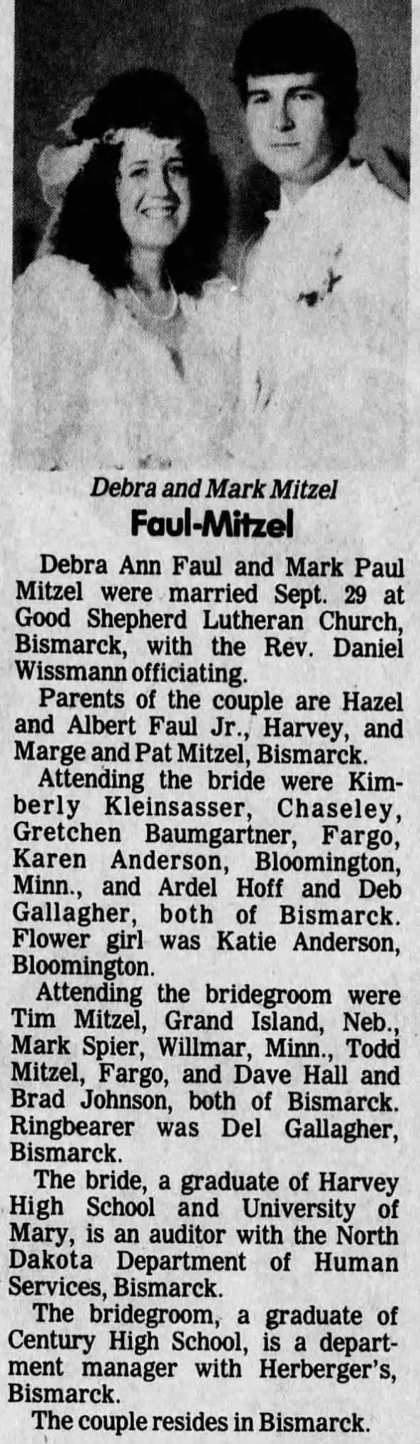 Clipping from The Bismarck Tribune